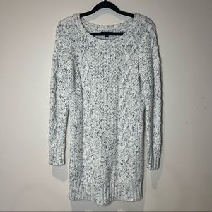 American Eagle Knit Sweater Dress Off-White Grey Speckled Small
